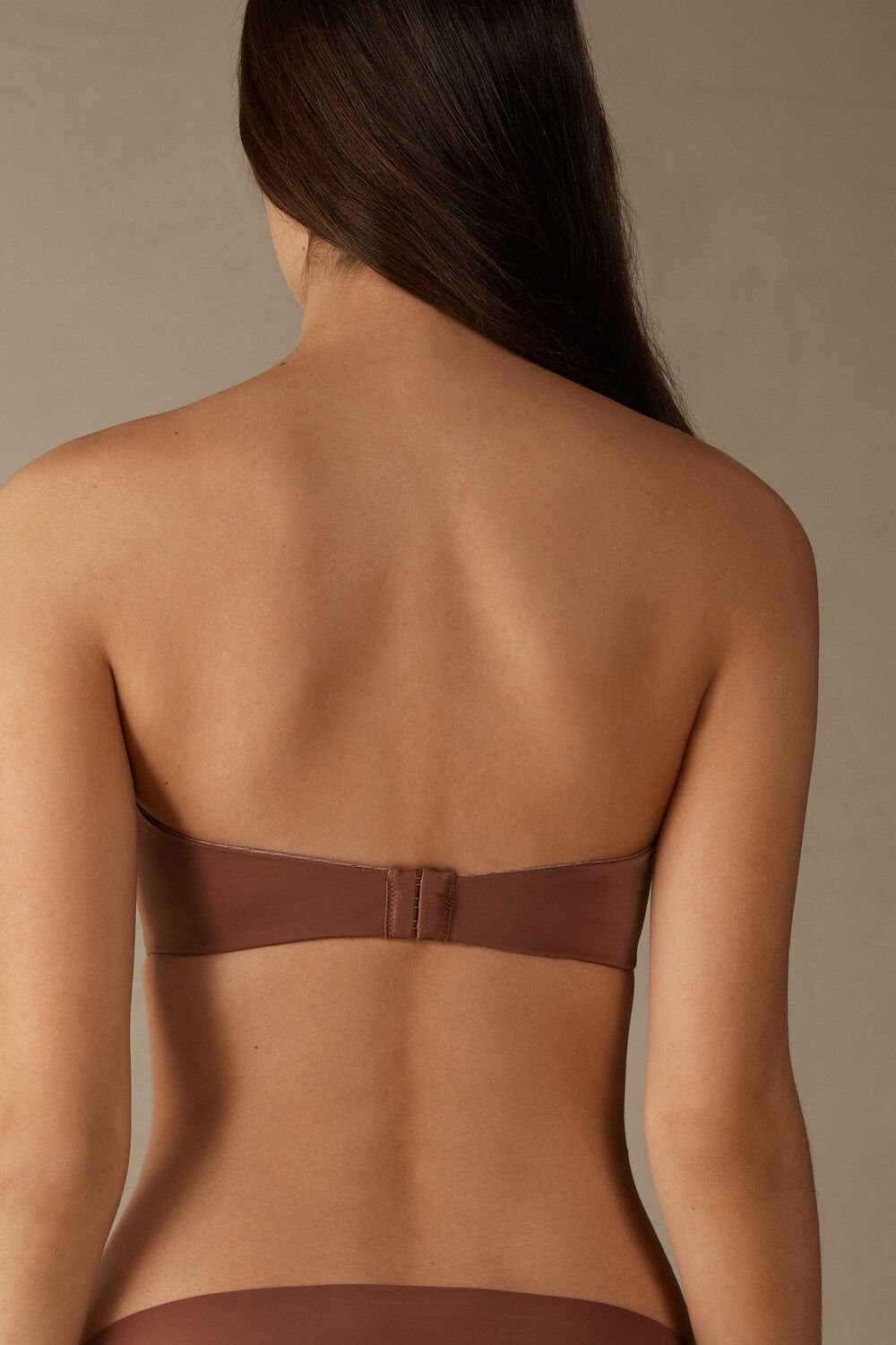 Intimissimi Anna Bandeau Bra in Ultralight Microfiber Donkerbeige | 57980ULIB