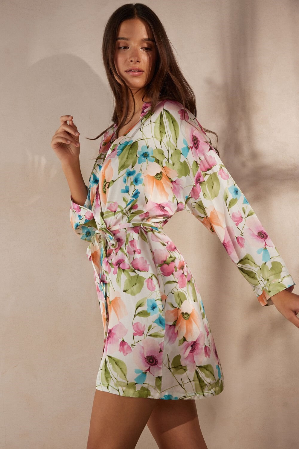 Intimissimi Botanical Lyrics Satin Kimono Print - 228j - Botanical Lyrics Print | 72891LKTZ