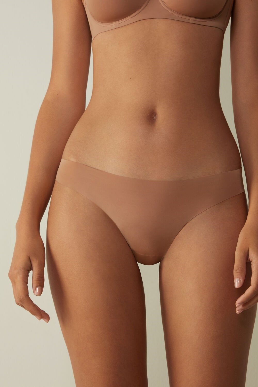 Intimissimi Brazilian Panties in Seamless Ultra Light Microfiber Beige | 56274KGEL