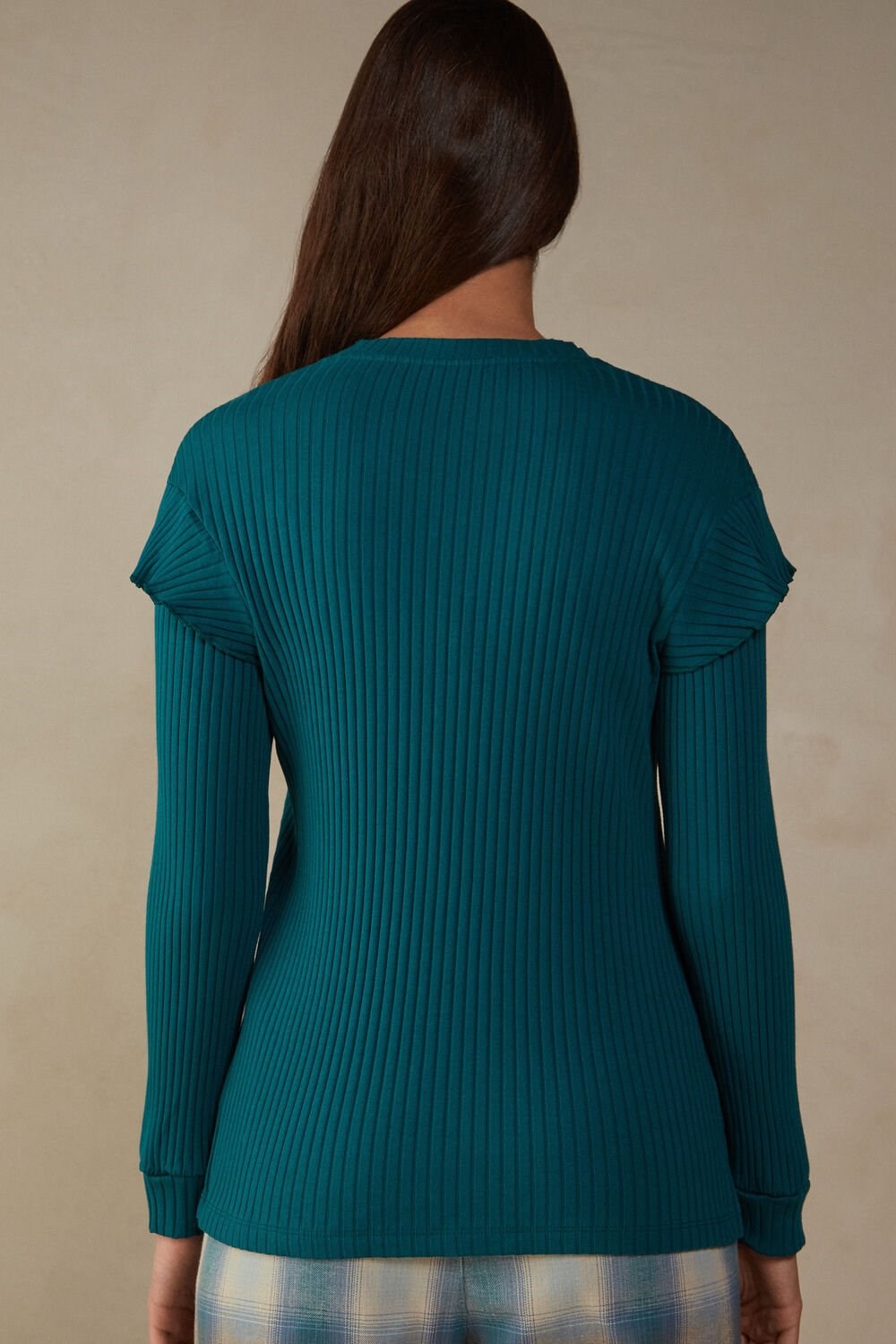 Intimissimi Cozy Mountains Long Sleeve Geribbeld Top Groen | 62071NQAS