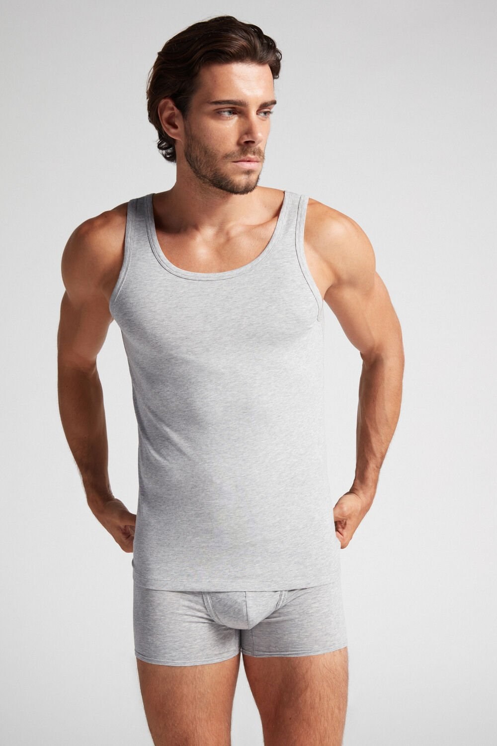 Intimissimi Crew Neck Tank Top Grijs Lichtgrijs | 86743JGNW