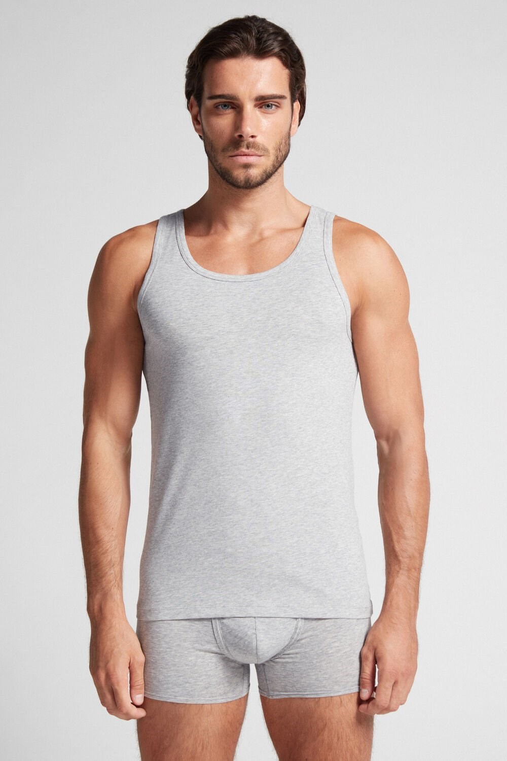 Intimissimi Crew Neck Tank Top Grijs Lichtgrijs | 86743JGNW