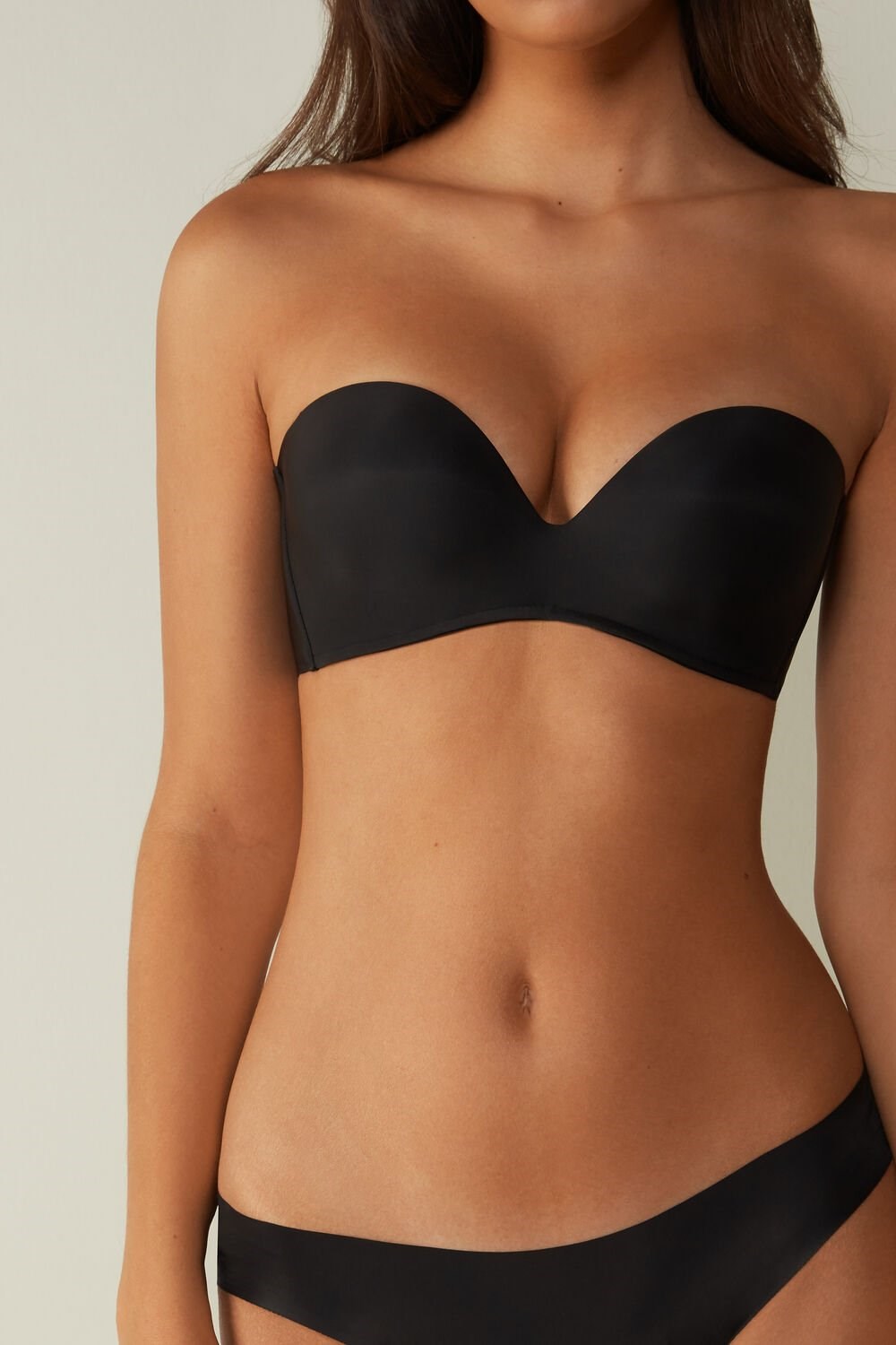 Intimissimi Daila Ultralight Microfiber Bandeau Bra Zwart Zwart | 72860XSGV