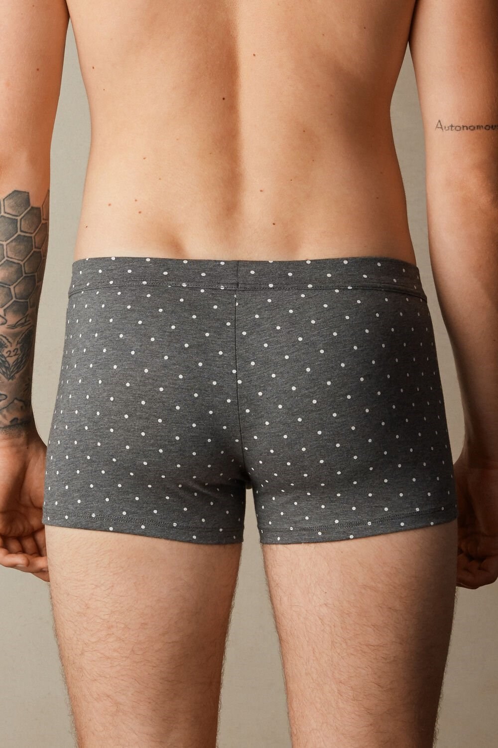 Intimissimi Dotted Boxers in Stretch Supima® Katoenen Grijs Grijs | 72935QDYT