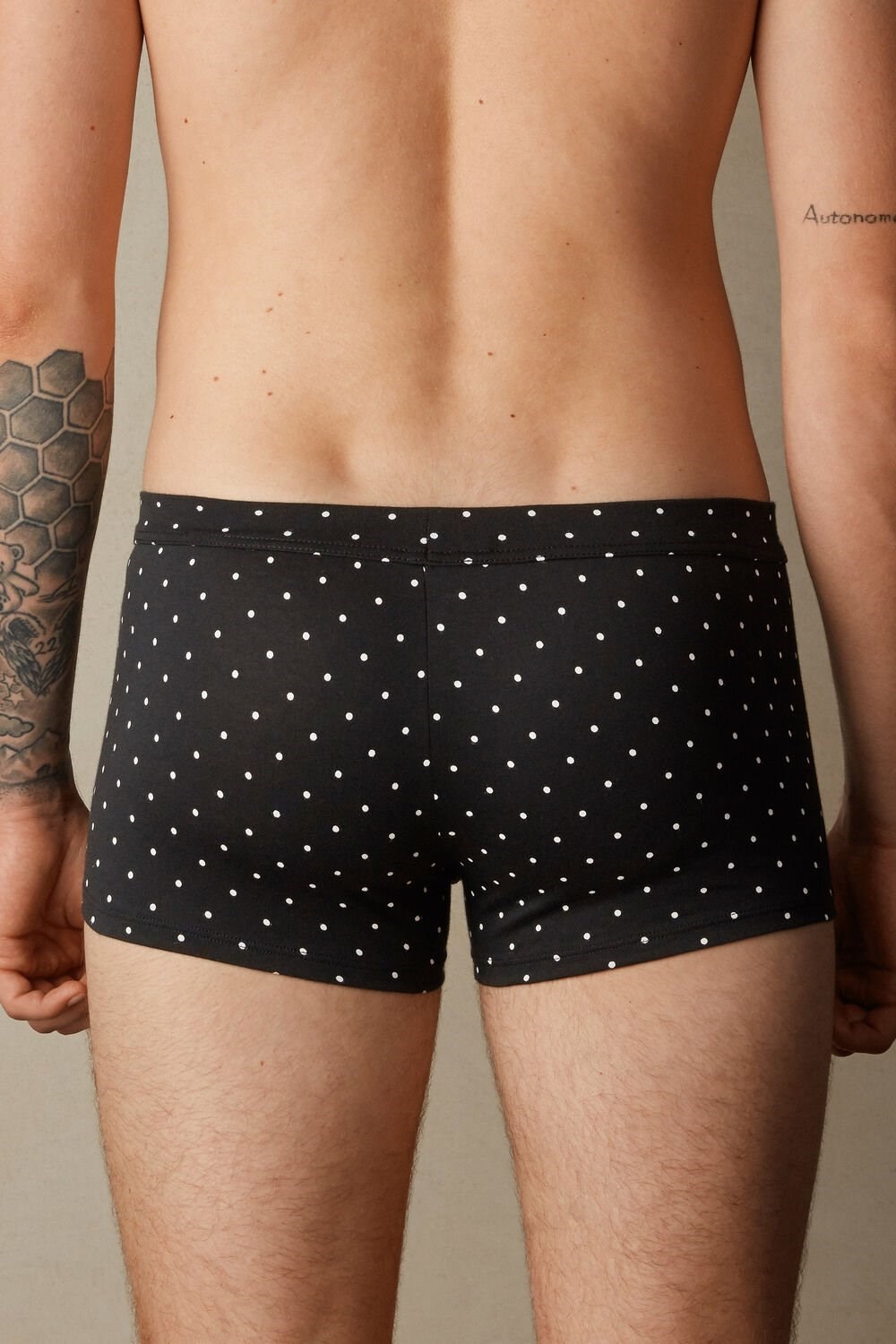 Intimissimi Dotted Boxers in Stretch Supima® Katoenen Zwart Zwart | 87459QCZM