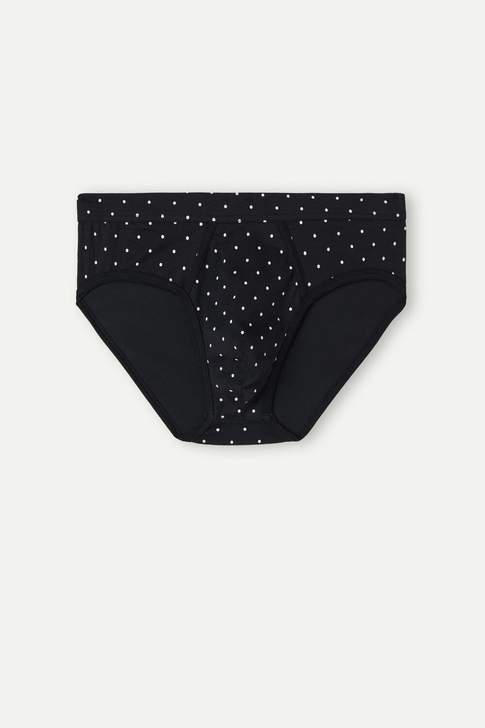 Intimissimi Dotted Briefs in Stretch Supima® Katoenen Zwart Zwart | 38617TUBX