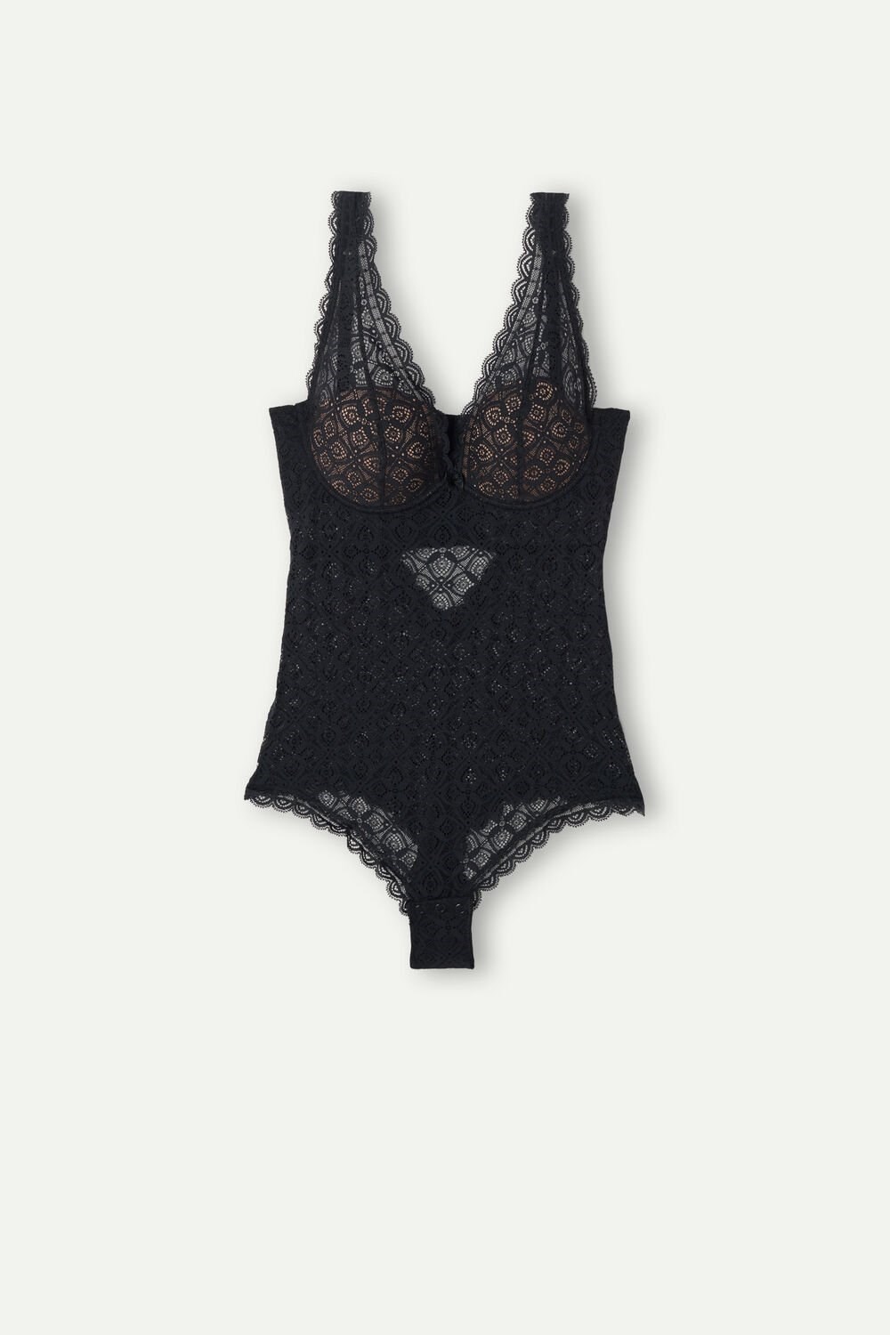 Intimissimi Eleonora Kanten Bodysuit Zwart Zwart | 93764CZWT