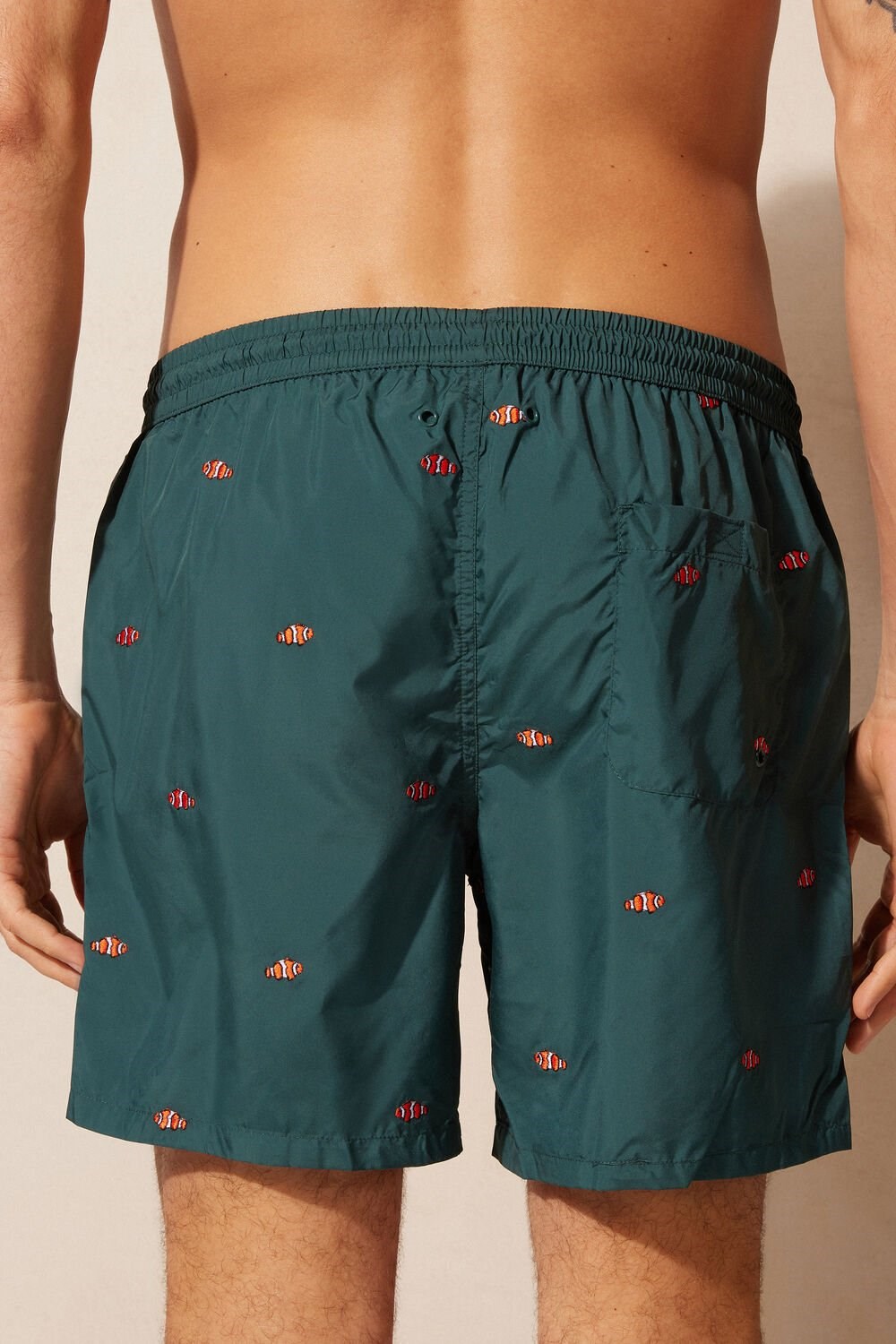 Intimissimi Embroidered Clownfish Swim Trunks Groen Donkergroen | 09847BNZY