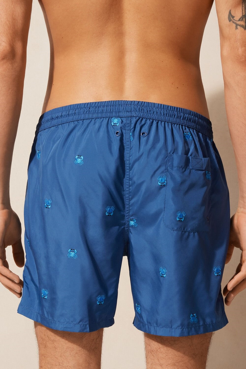 Intimissimi Embroidered Crab Swim Trunks Blauw Blauw | 74185QGKW