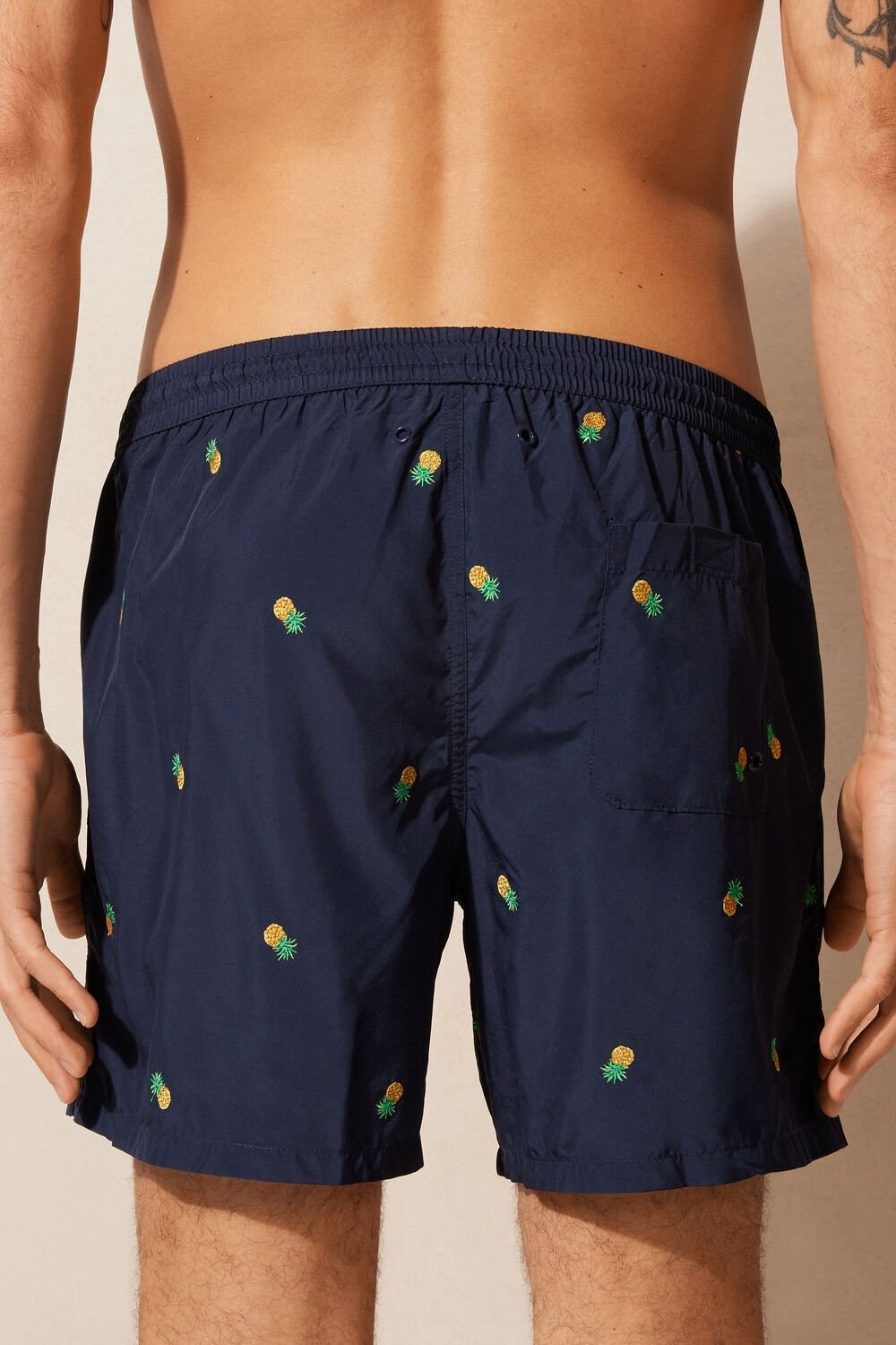 Intimissimi Embroidered Pineapple Swim Trunks Blauw Blauw | 10879MSNA