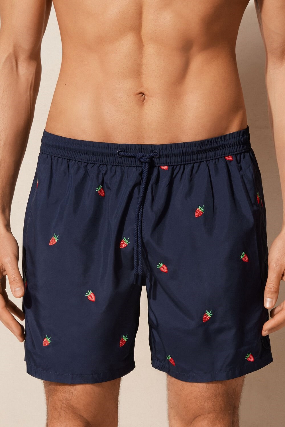 Intimissimi Embroidered Strawberry Swim Trunks Blauw Blauw | 53269THVK