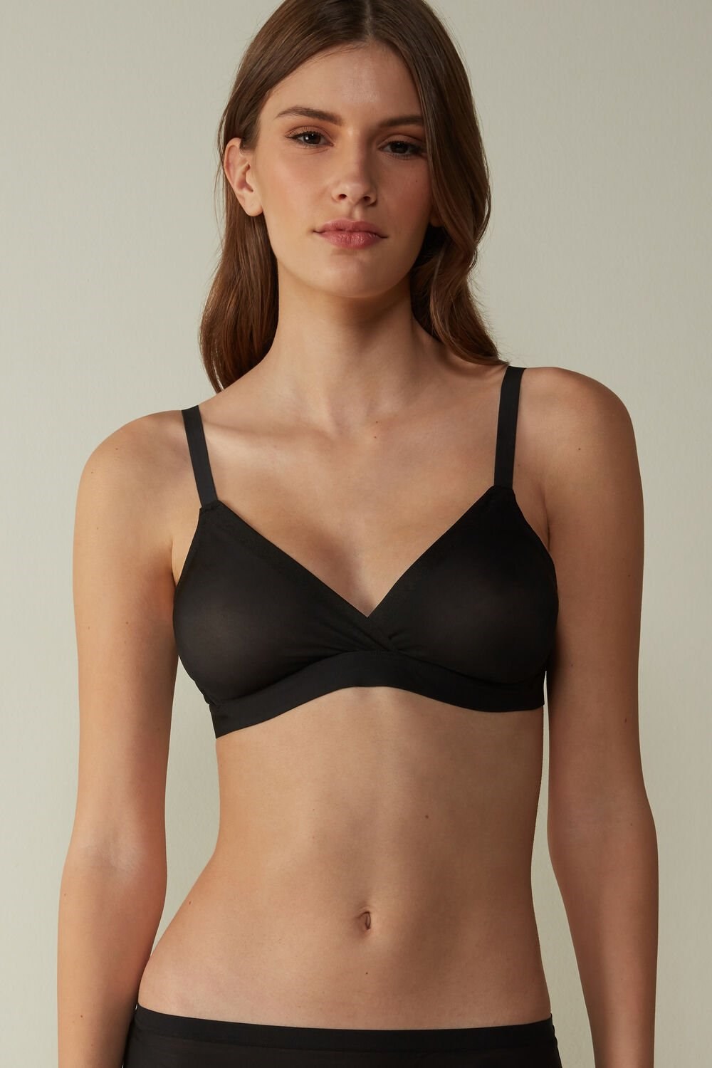 Intimissimi Emma Invisible Touch Triangle Bra Zwart Zwart | 62495OTBX