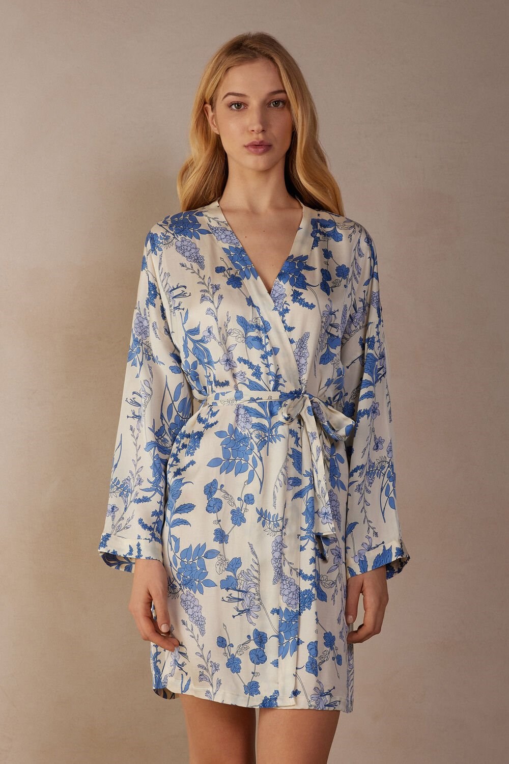 Intimissimi Feeling Beautiful Satin Kimono Print - 222j - Feeling Beautiful Print | 65270ICYP