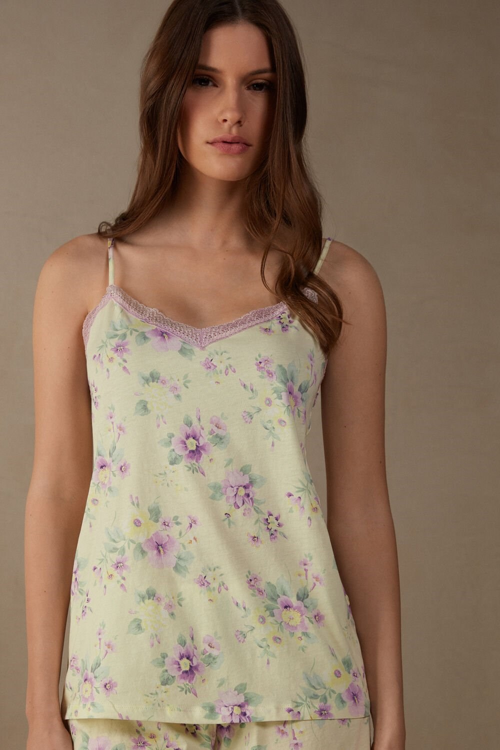 Intimissimi Flower Power Top in Supima® Ultrafresh Katoenen Geel Geel | 89046YXGA