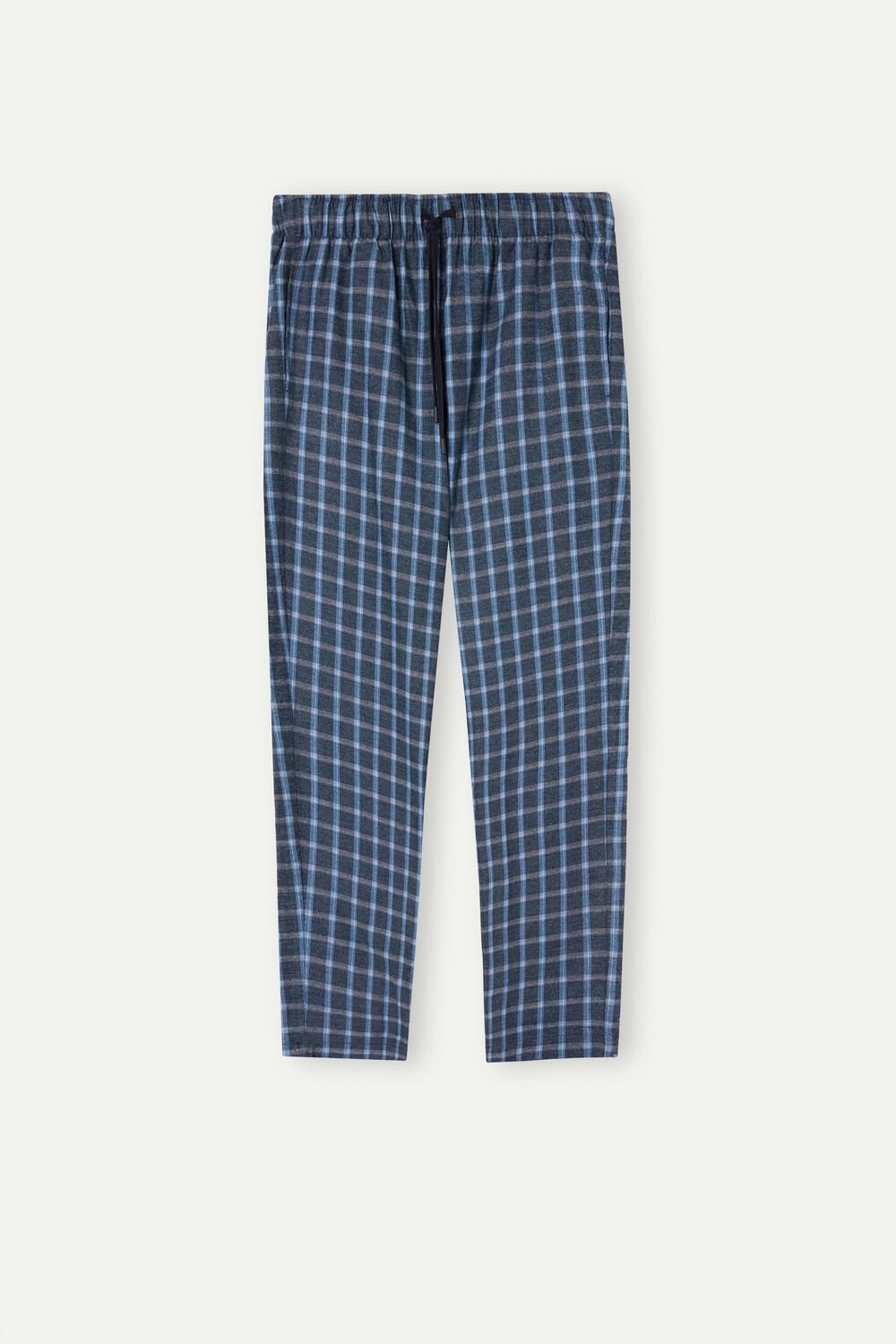 Intimissimi Full Length Pants in Check Patterned Brushed Cloth Blauw Blauw | 80269RUMK