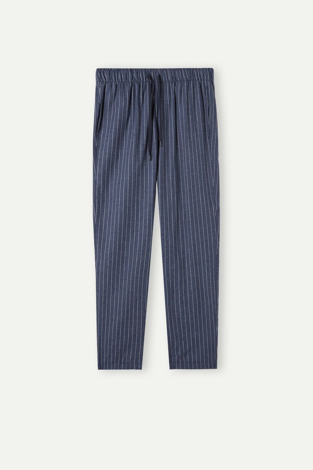 Intimissimi Full Length Pants in Denim Pinstripe Patterned Brushed Cloth Blauw Blauw | 13294KPTL