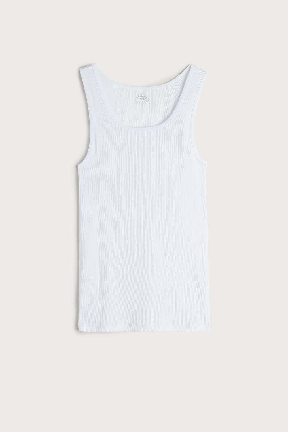 Intimissimi Geribbeld Supima Katoenen Tank Top Wit Wit | 75284RFZA