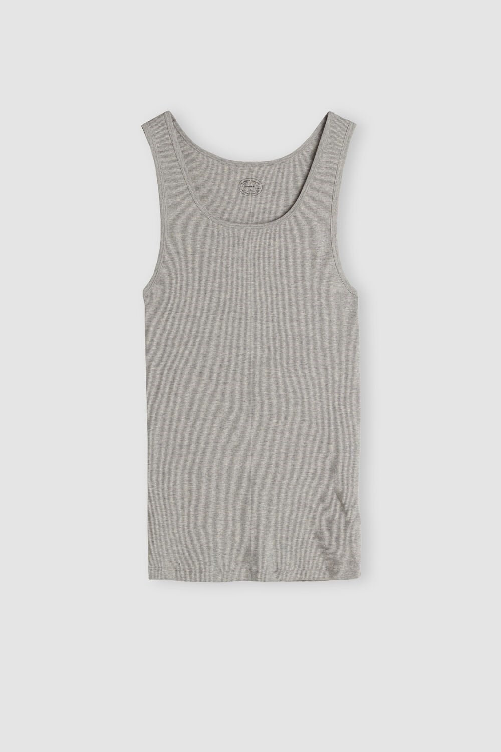 Intimissimi Geribbeld Supima Katoenen Tank Top Grijs Lichtgrijs | 78501DOWL