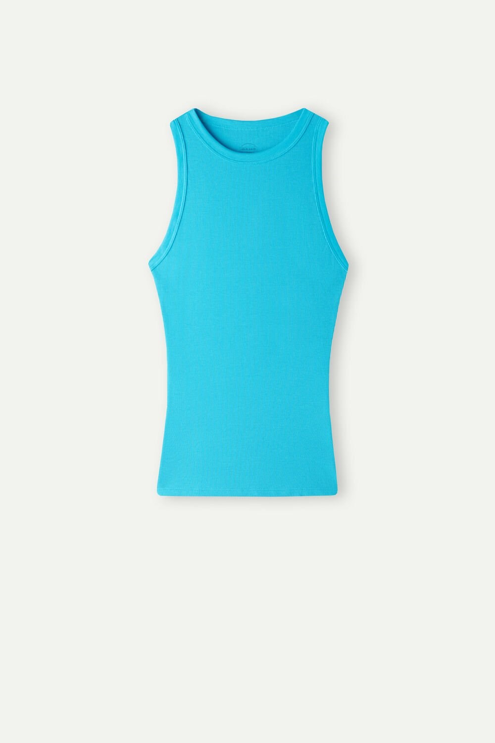 Intimissimi Geribbeld Tank Top in Supima® Katoenen Blauw Turquoise | 80745IKND