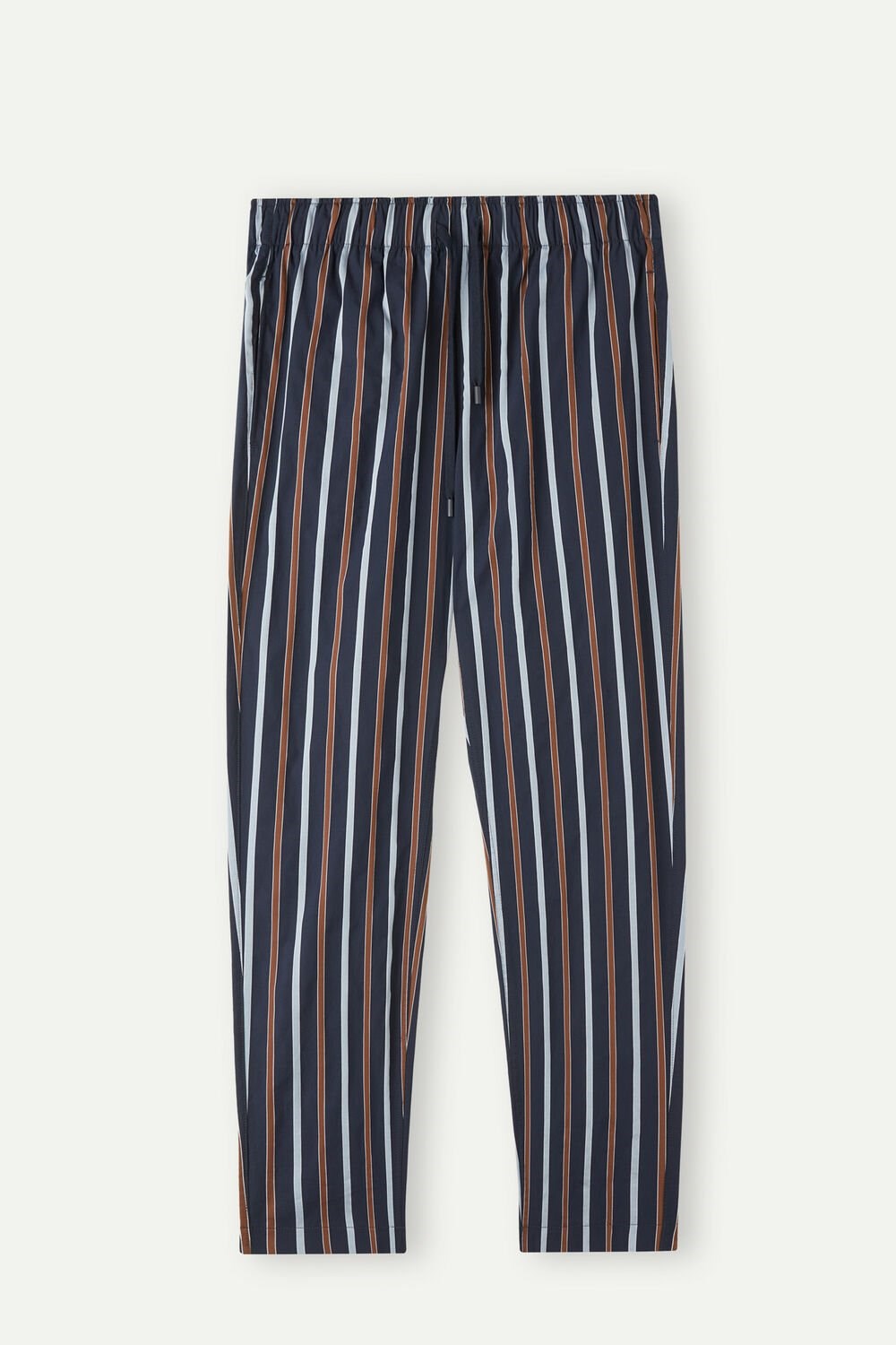 Intimissimi Gestreept Full Length Pants in Plain-weave Katoenen Blauw Blauw Strepen | 62013EPIY