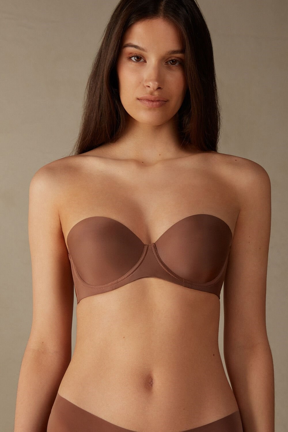 Intimissimi Giada Microfiber Bandeau Bra Donkerbeige | 34051LYPV