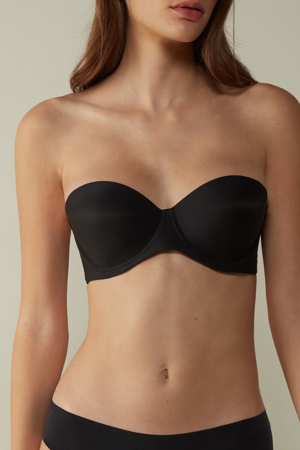 Intimissimi Giada Microfiber Bandeau Bra Zwart Zwart | 57132EGRL