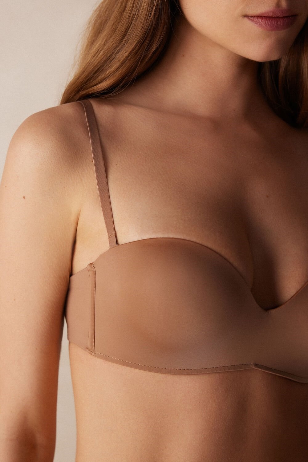 Intimissimi Gioia Bandeau Bra in Ultralight Microfiber Beige | 80369AZYU