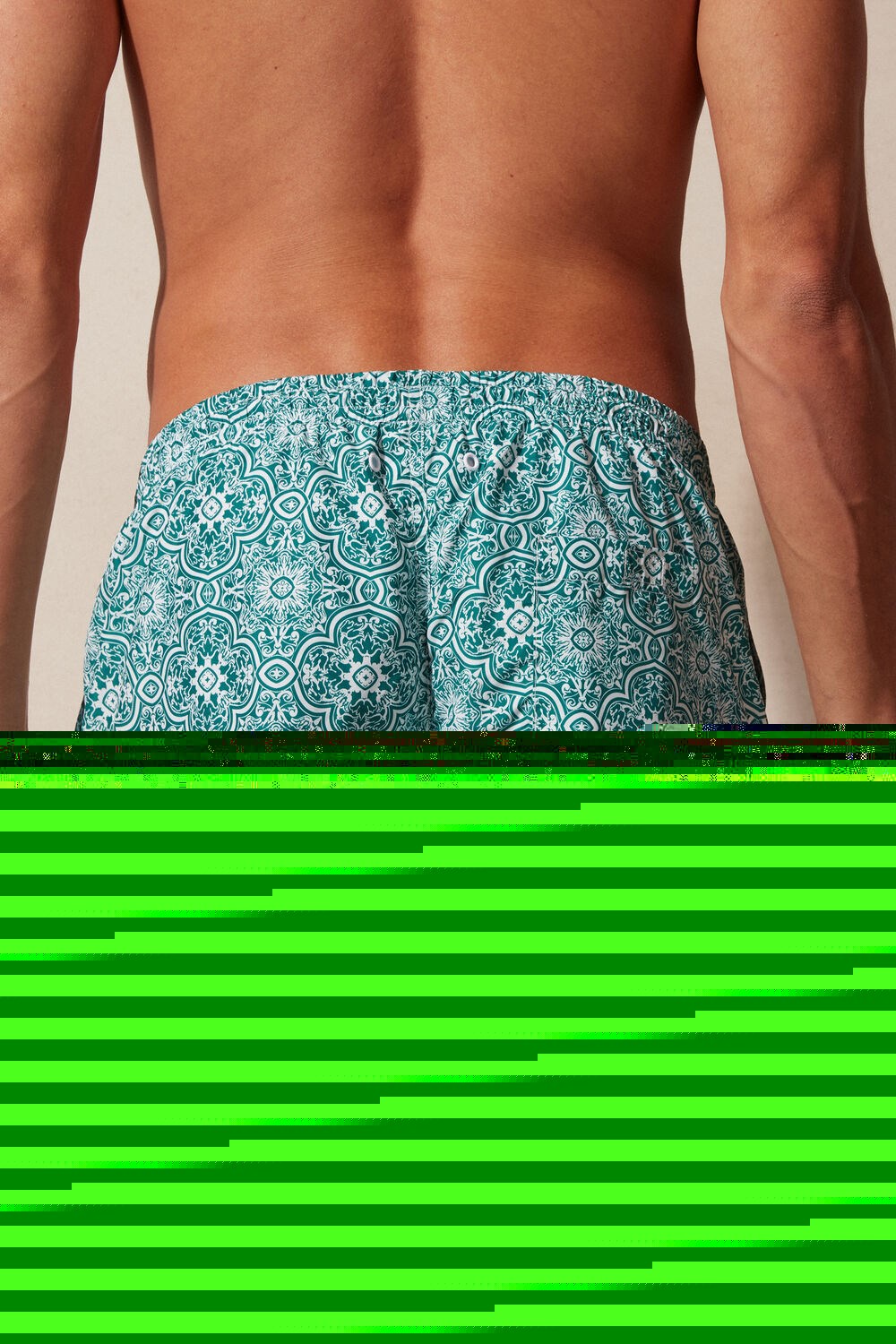 Intimissimi Green Majolica Print Swim Trunks Blauw Wit Groen | 80795IRMF