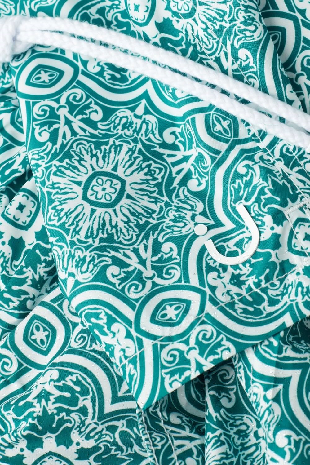 Intimissimi Green Majolica Print Swim Trunks Blauw Wit Groen | 80795IRMF