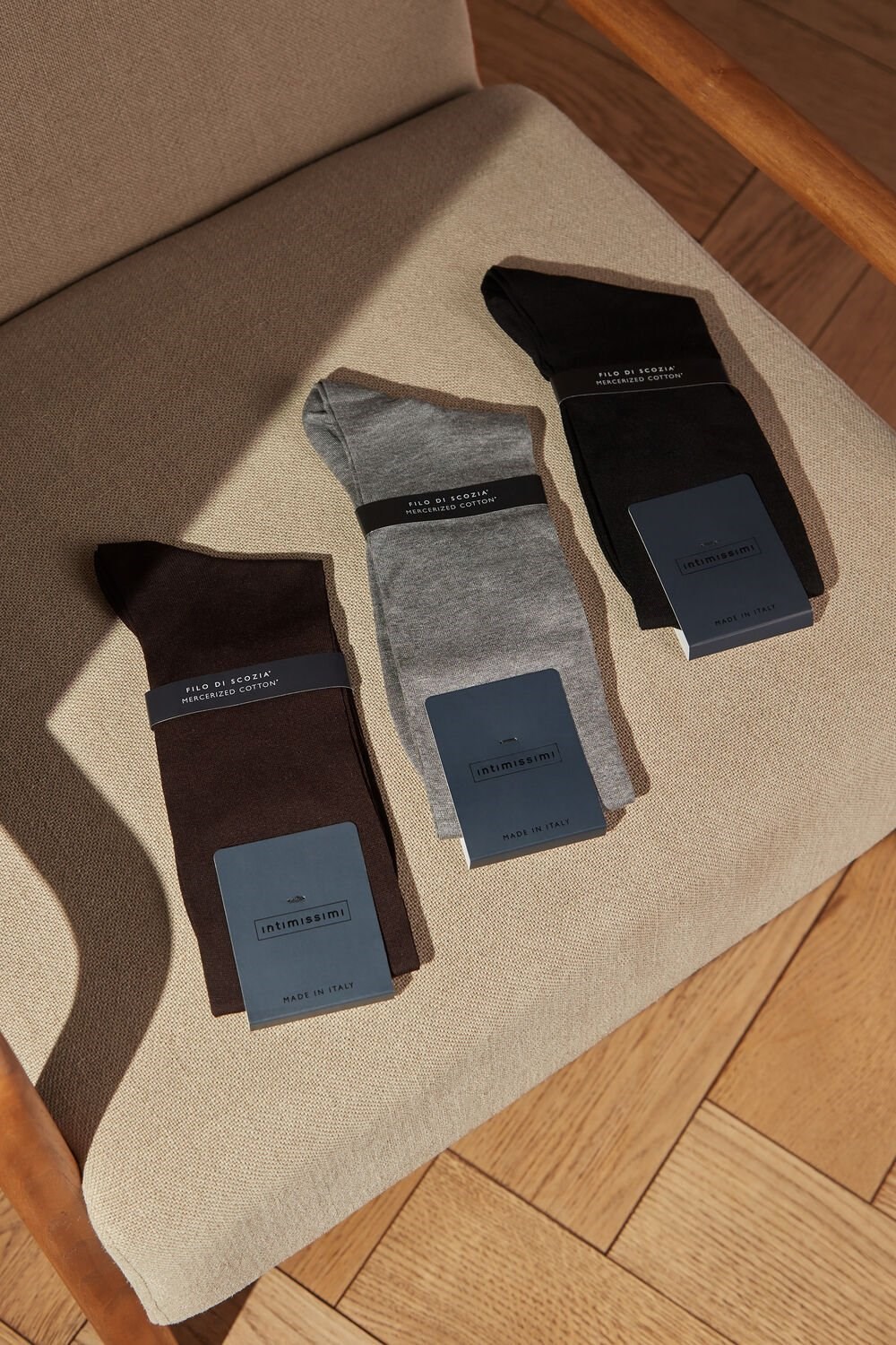 Intimissimi Hoge Sateen Egyptian Katoenen Socks Bruin Bruin | 72986OKER