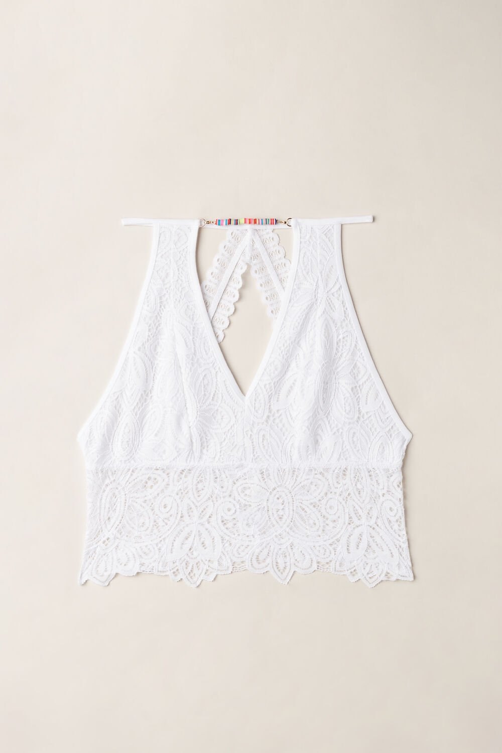 Intimissimi Hot Summer Days Crop Top in Kanten Wit Wit | 01794YSAN