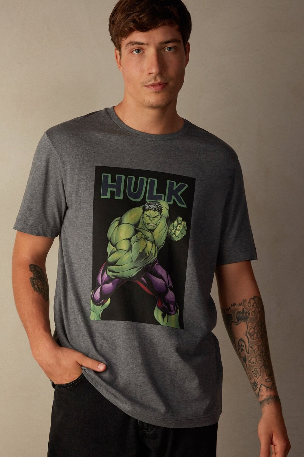 Intimissimi Hulk Print T-shirt Donkergrijs | 71983GXKQ