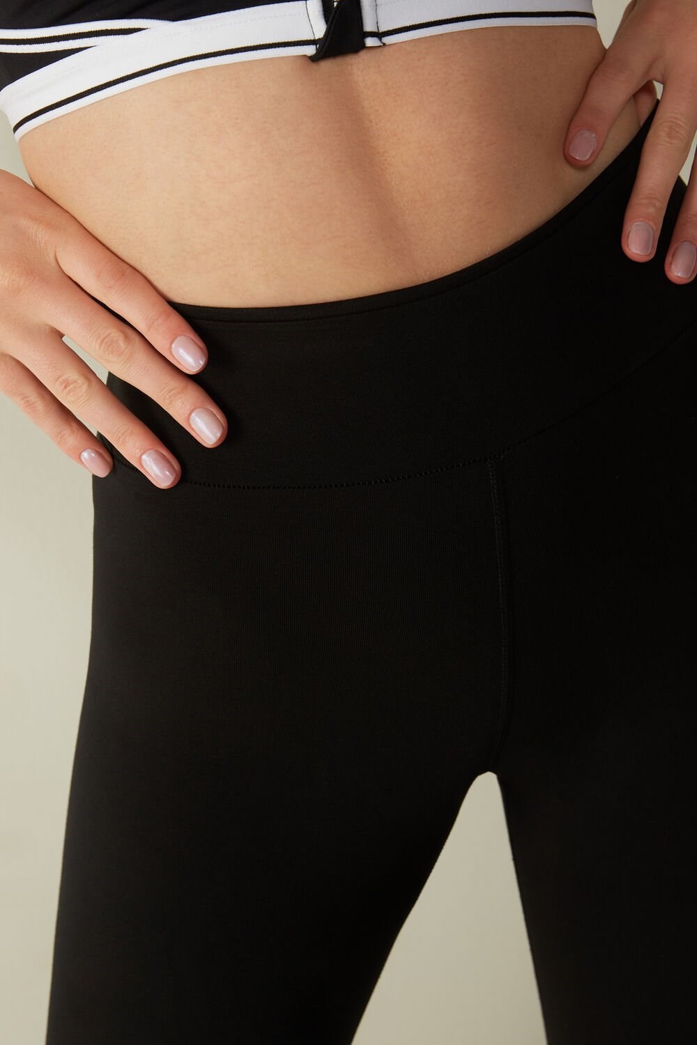 Intimissimi In Action Leggings in Organic Stretch Katoenen Zwart Zwart | 02614QZWR