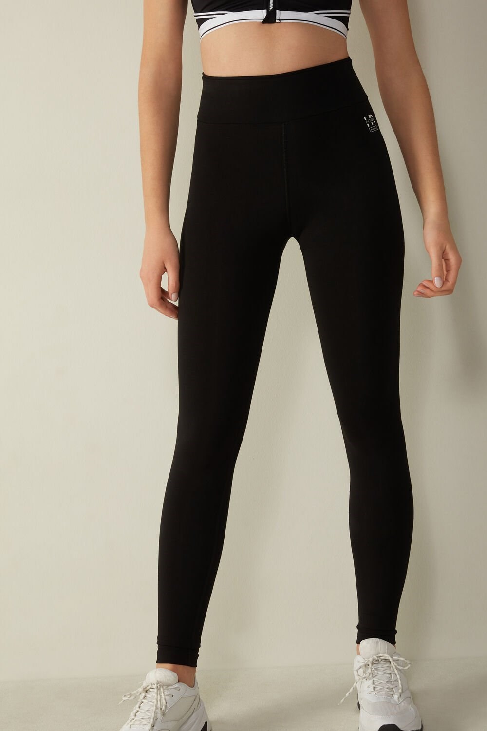 Intimissimi In Action Leggings in Organic Stretch Katoenen Zwart Zwart | 02614QZWR