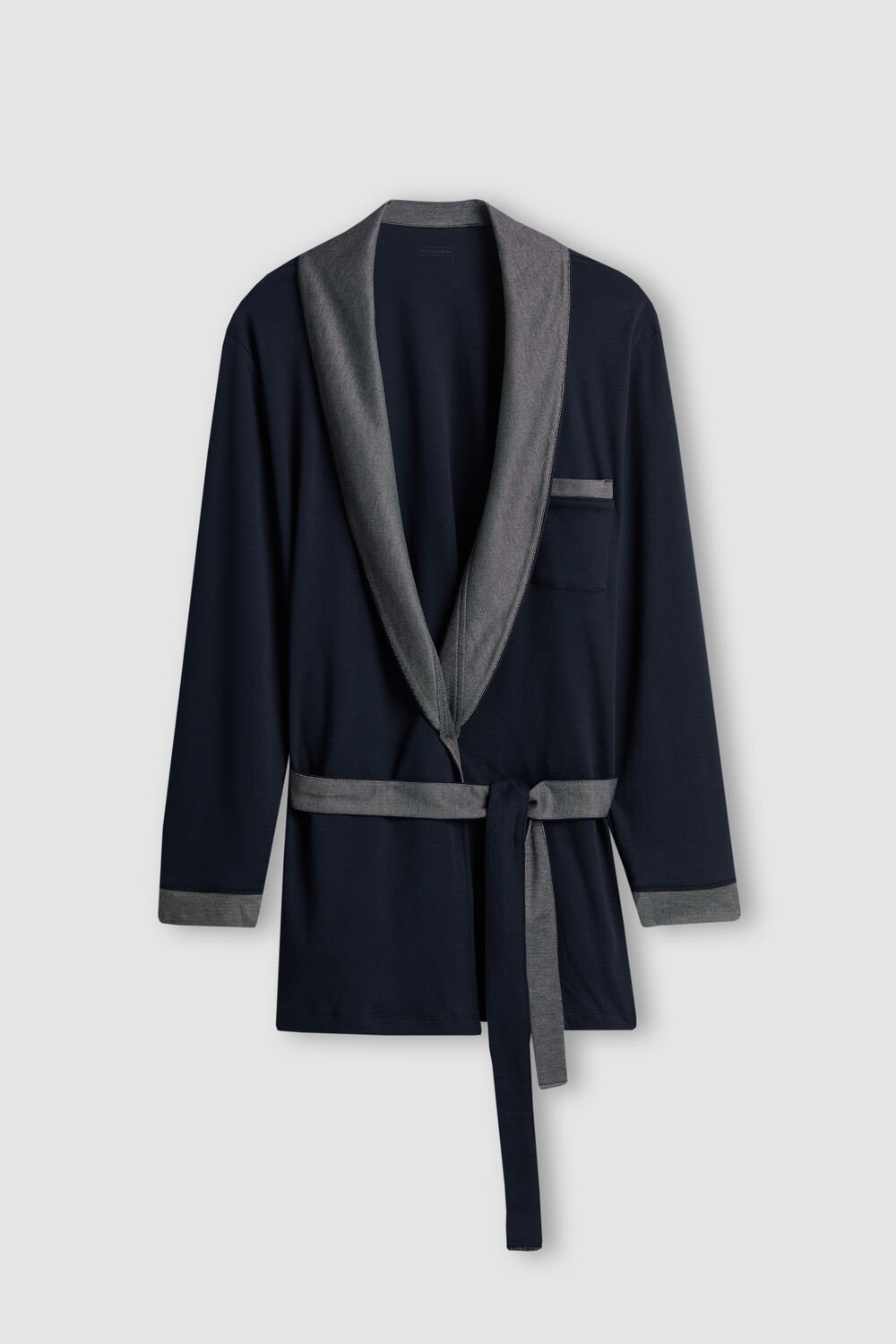 Intimissimi Interlock Katoenen Smoking Jacket Blauw Blauw | 91382CMOD