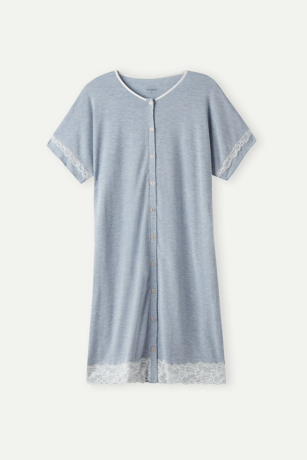 Intimissimi Kanten Trim Button Up Nightgown Lichtblauw Lichtblauw | 75018HEDO