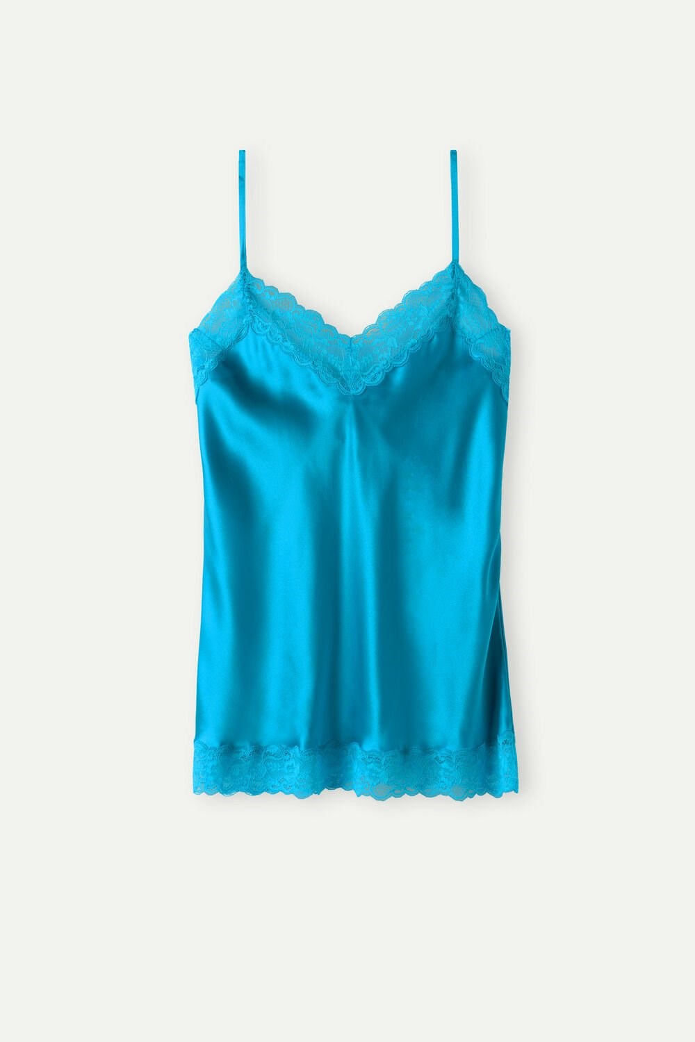 Intimissimi Kanten and Silk Top Blauw Turquoise | 50624NIQC