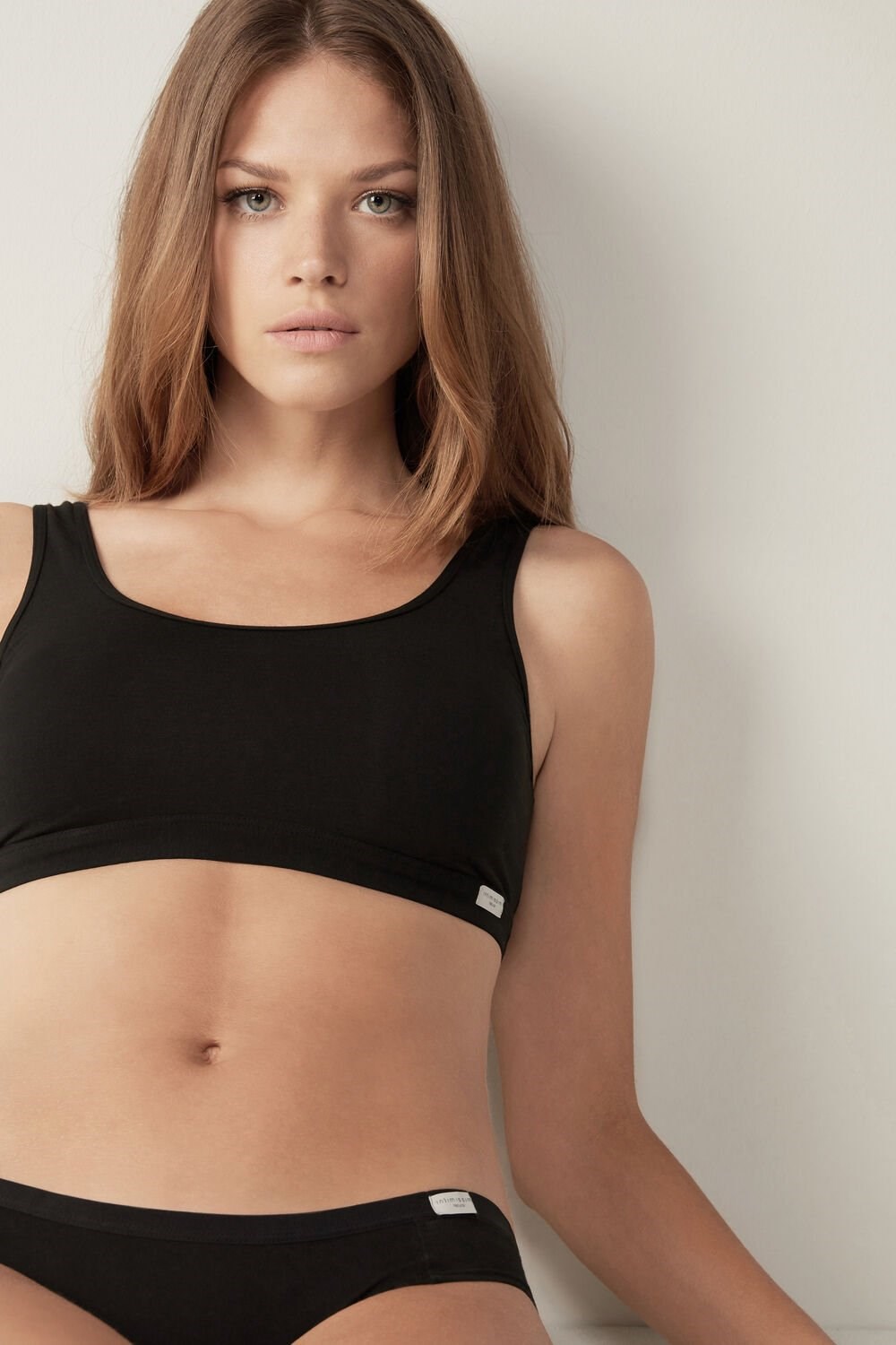 Intimissimi Katoenen Bra Top Zwart Zwart | 93427JGQB