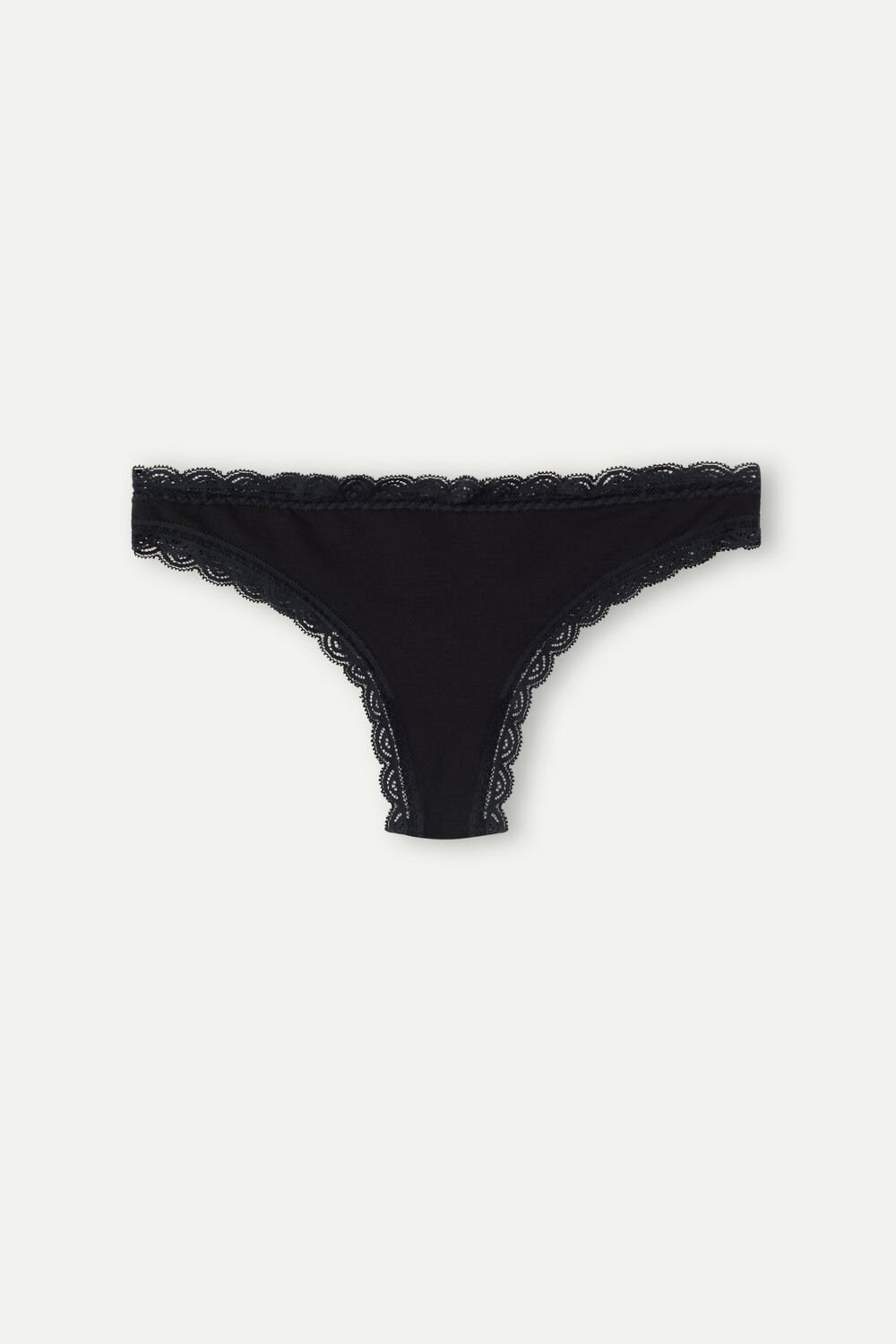 Intimissimi Katoenen and Kanten Brazilian Zwart | 75916DNMJ