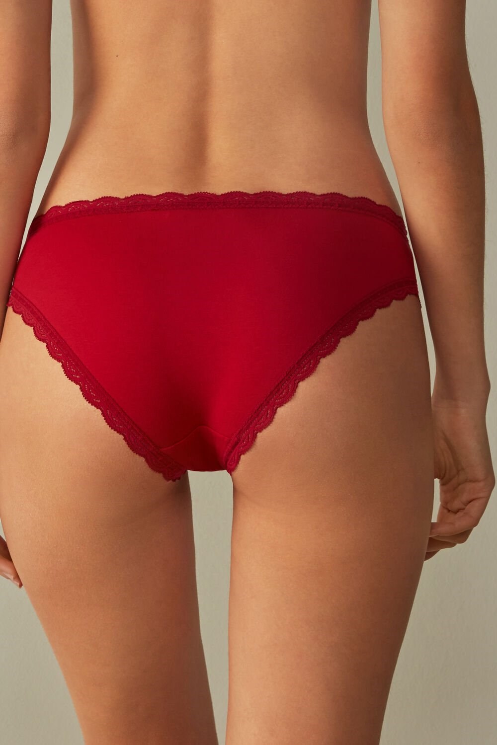 Intimissimi Katoenen and Kanten Panties Rood Rood | 14589TJXE