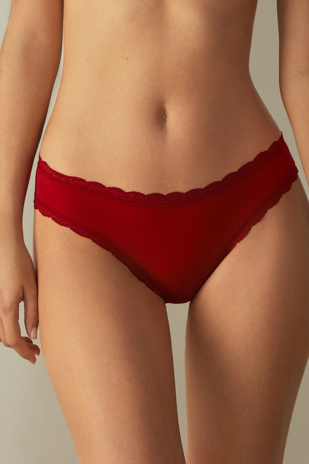 Intimissimi Katoenen and Kanten Panties Rood Rood | 14589TJXE