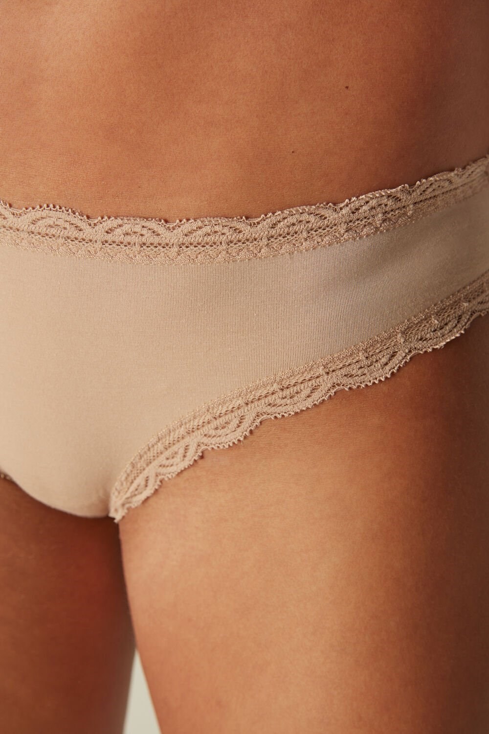 Intimissimi Katoenen and Kanten Panties Beige | 82460FWNL