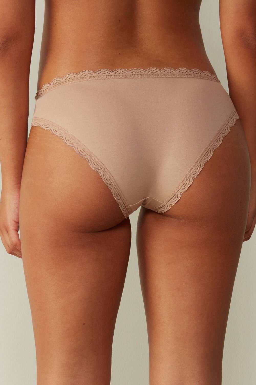 Intimissimi Katoenen and Kanten Panties Beige | 82460FWNL