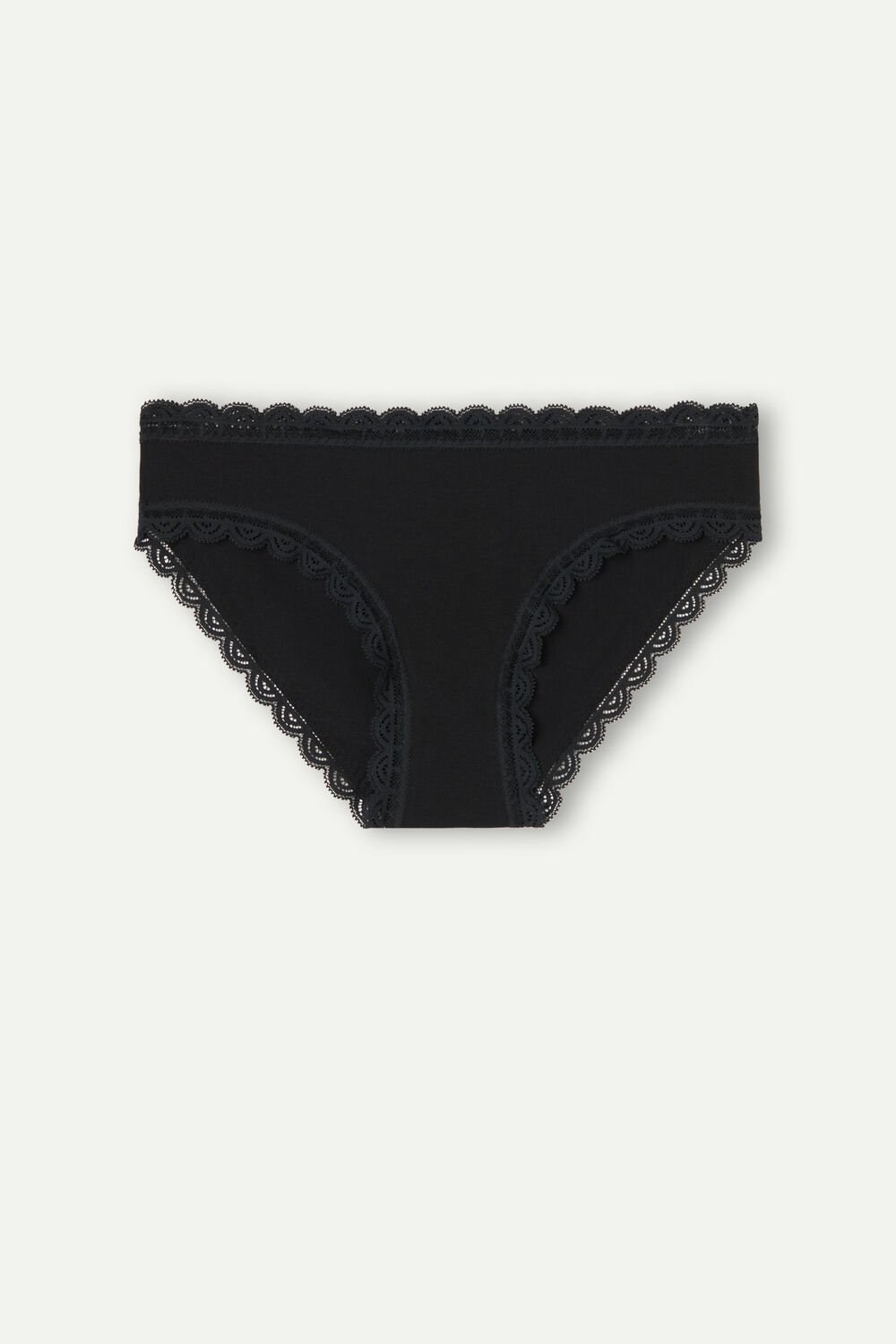 Intimissimi Katoenen and Kanten Panties Zwart Zwart | 95687JLEA