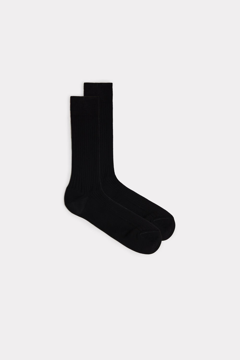 Intimissimi Kort Geribbeld Egyptian Katoenen Socks Zwart Zwart | 08491UQVM