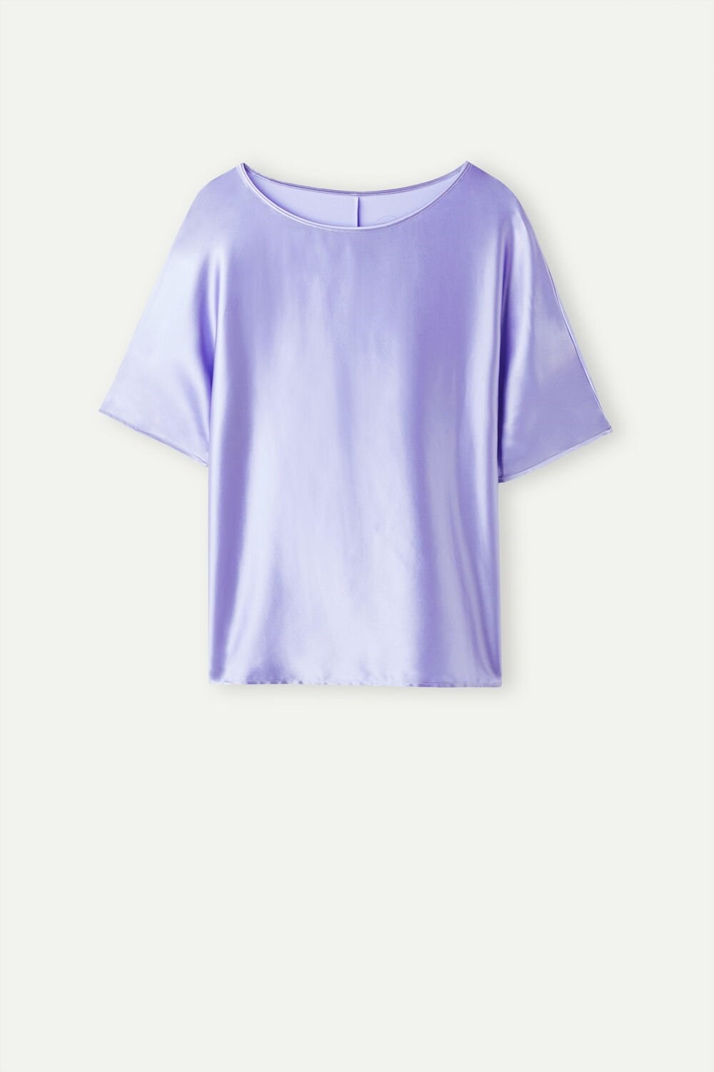 Intimissimi Kort Sleeve Silk and Modal Top Lavendel | 32816GKEN