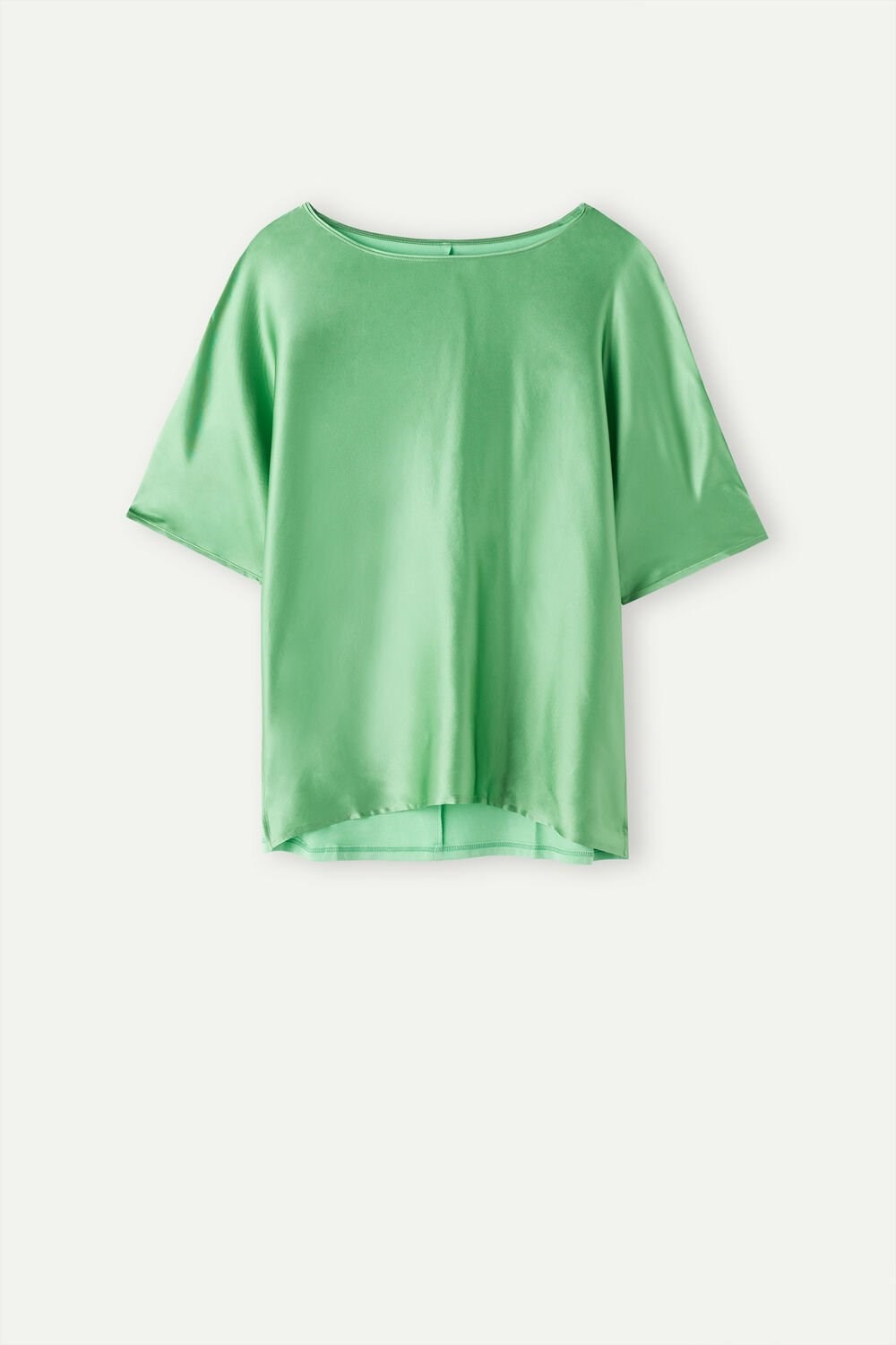 Intimissimi Kort Sleeve Silk and Modal Top Groen Mintgroen | 74658WDTO