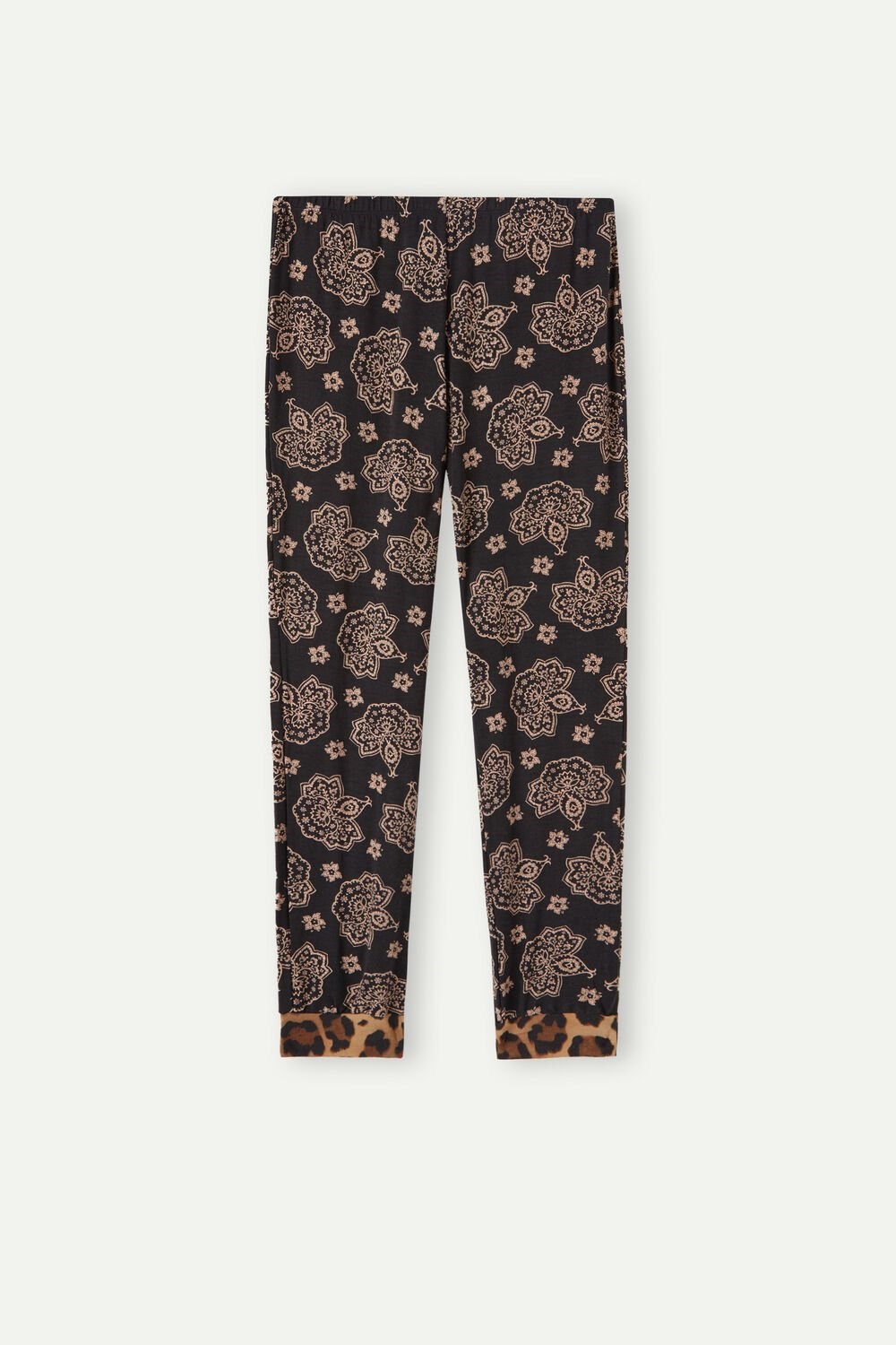 Intimissimi Lady Animalier Modal Cuffed Pants Zwart | 26783MWZI