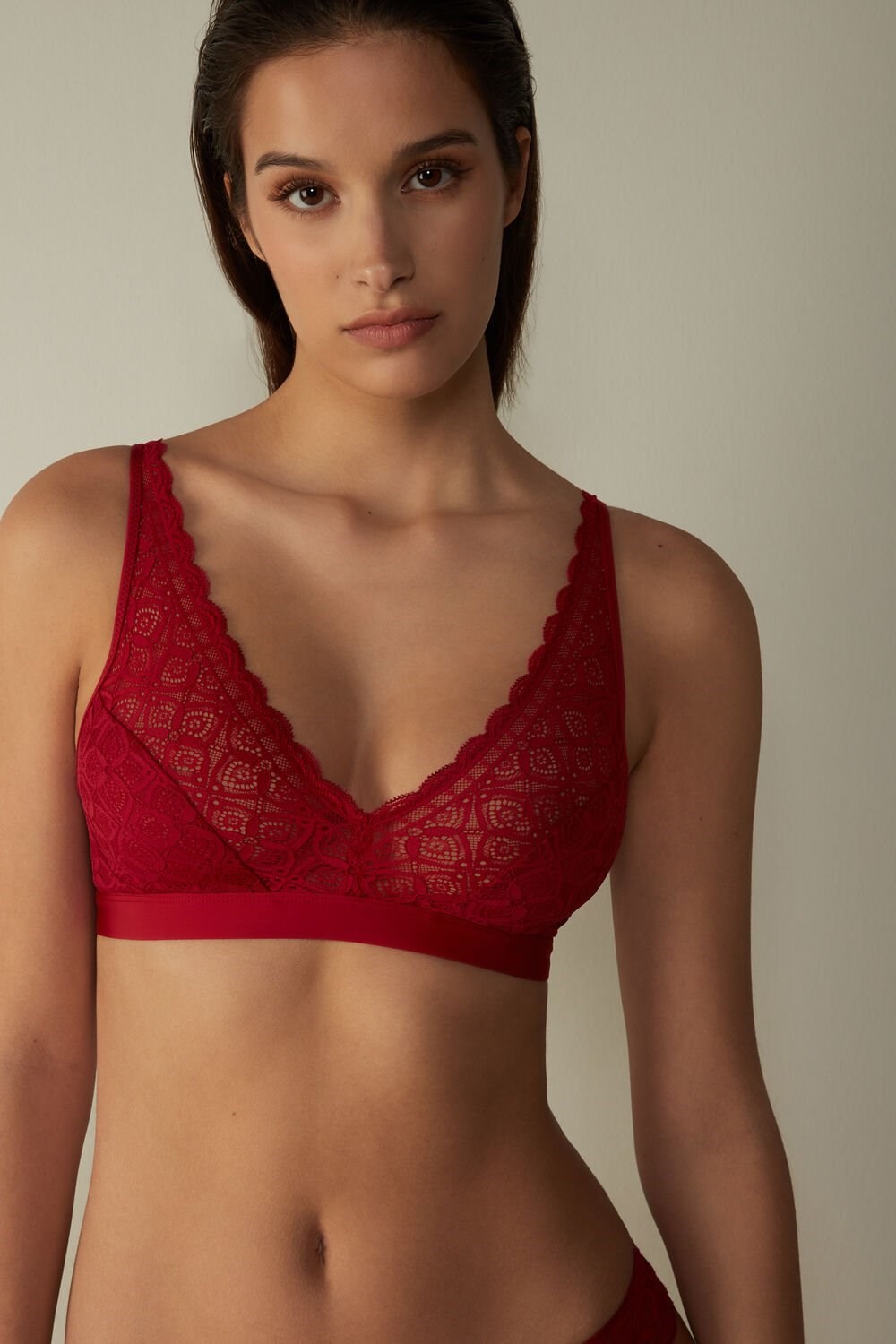 Intimissimi Lara Triangle Bra in Kanten Rood Rood | 62508PTSE