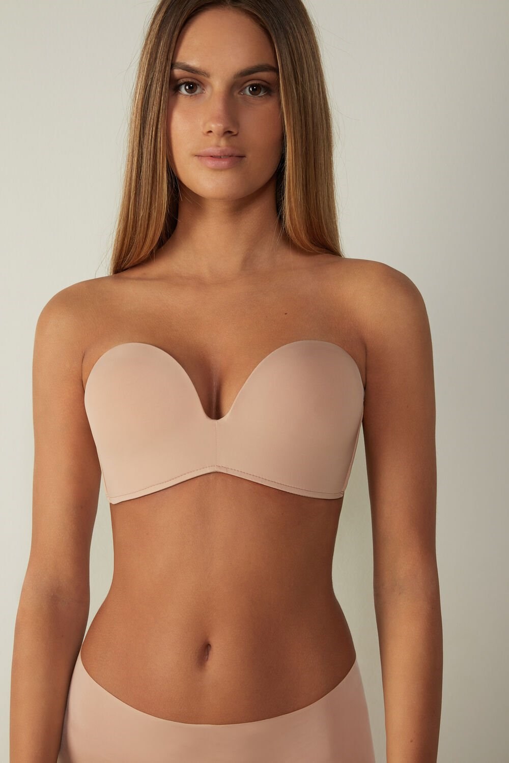 Intimissimi Laura Microfiber Bandeau Bra Beige | 79314XZRN